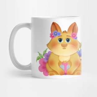 puppy in flowers Mug